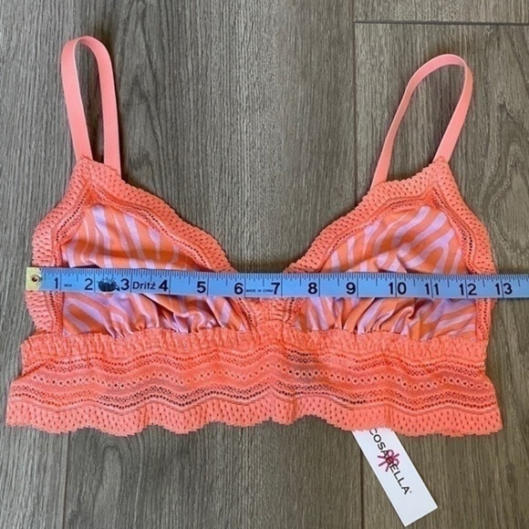 Cosabella Dolce Prt Cotton Bralette In Zebra Icy Violet / Coral Breeze Sz Large - Picture 2 of 16